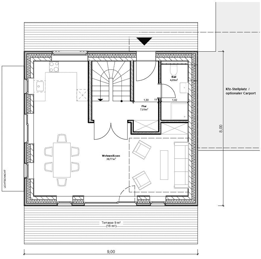 Grundriss Erdgeschoss Einfamilienhaus